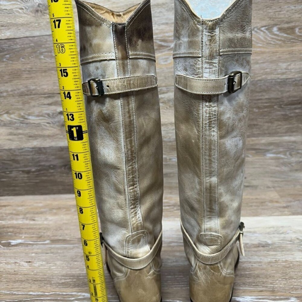 Frye Dorado Light Tan Leather Riding Boots (77559) Women's Size 7 - Picture 5 of 8
